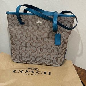 COACH Khaki Atlantic Canvas Bag